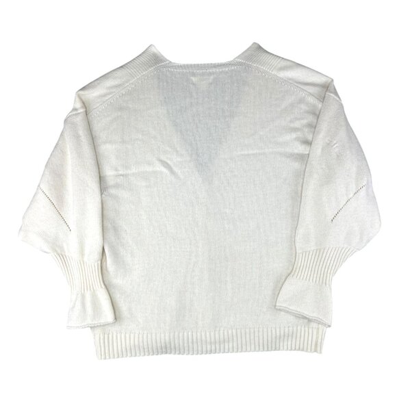 Maeve By Anthropologie Medium Ivory Knit Cardigan Sweater W/ Button Front - Picture 15 of 16